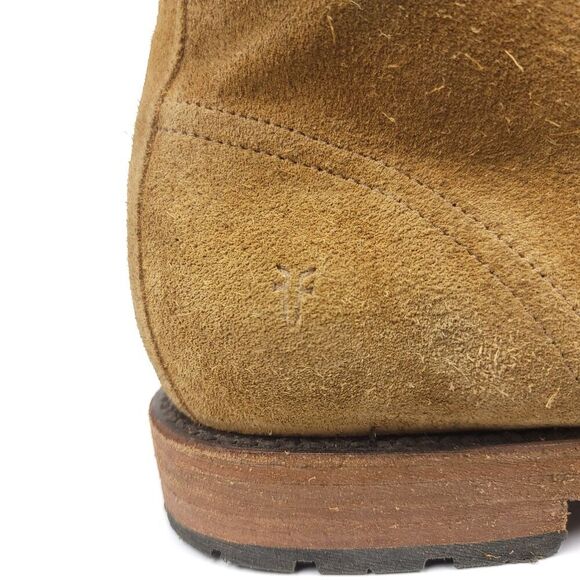 RARE Frye Tan Suede Bowery Lace-Up Desert Combat Military Boots Western 12 Camel - Picture 7 of 9
